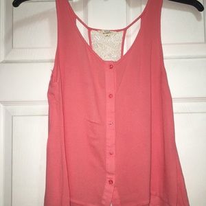 Coral, lightweight tank top! S